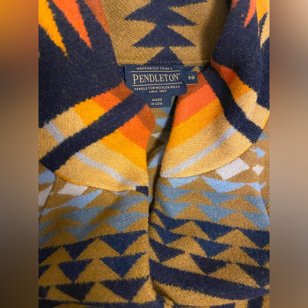Pendleton Brown Geometric Patterned Long Coat - Picture 11 of 12